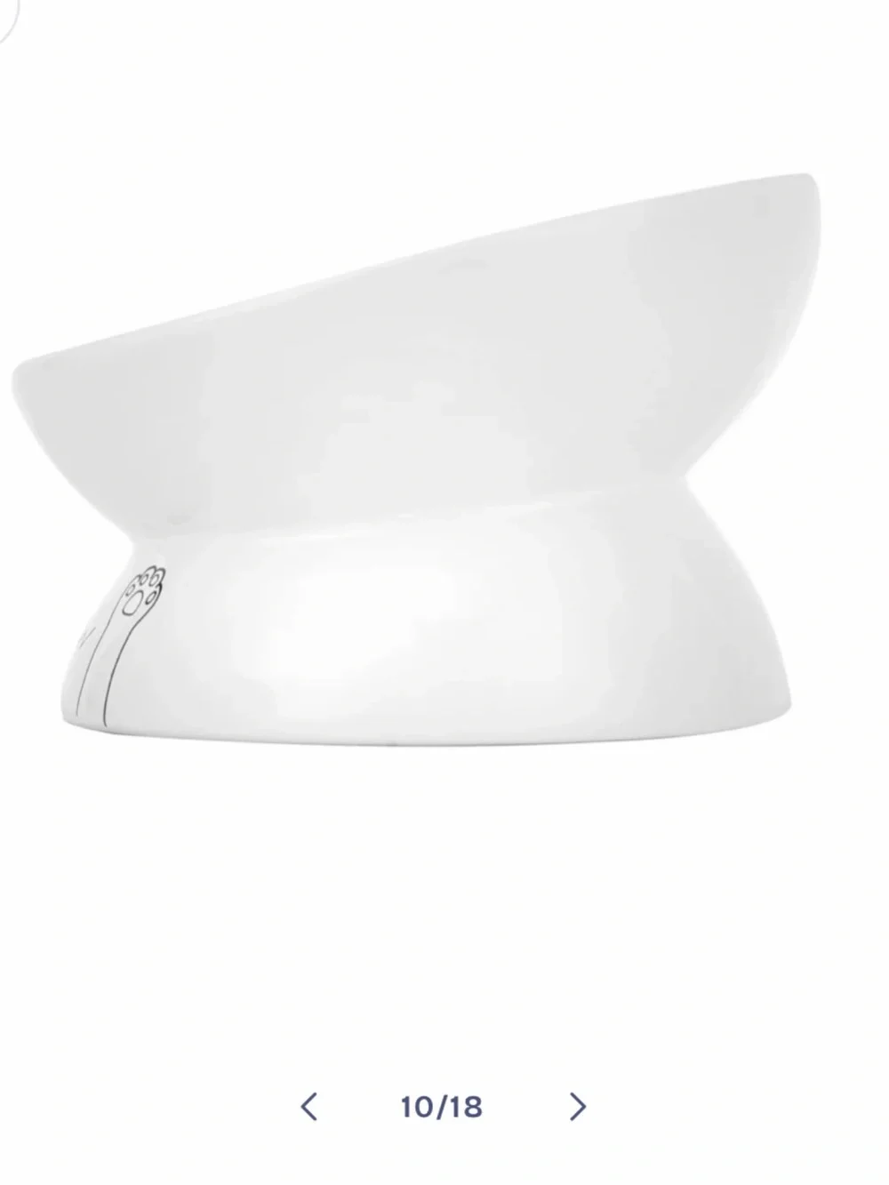 Park Life Designs Elevated Ceramic Cat Dish Bowl For Food White Black